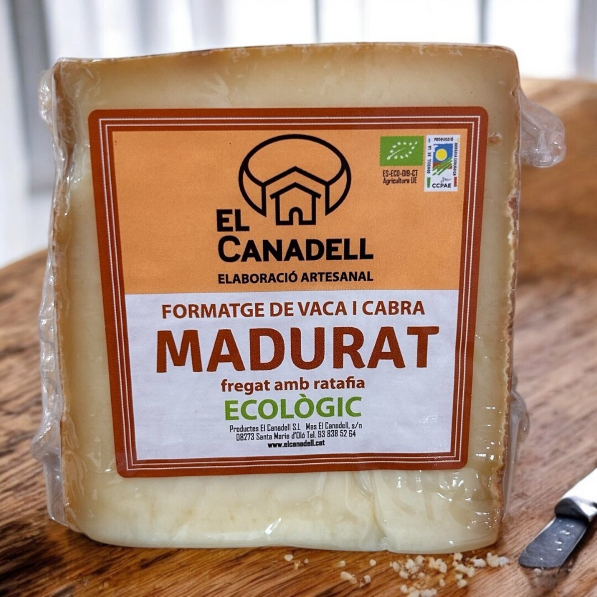 Queso Ecológico de vaca y cabra madurado con ratafía - 2